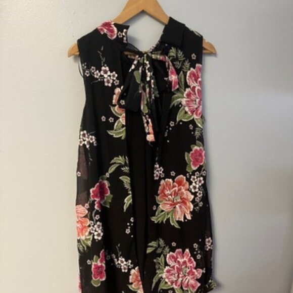 0424-14 Floral Tieneck halter dress - Picture 2 of 4